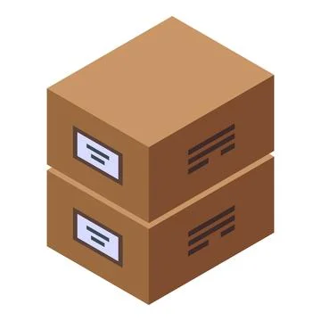 Stack of cardboard boxes ready for shipping Stock Illustration