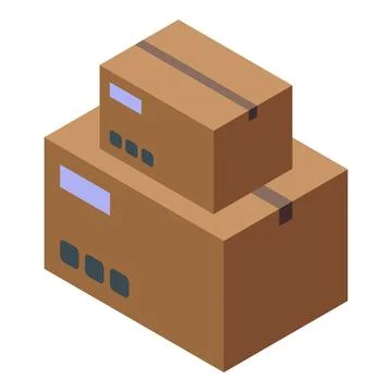 Stack of cardboard boxes sitting on top of each other Ilustración de archivo