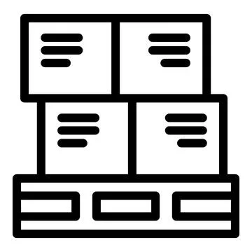 Stack of cardboard boxes sitting on wooden pallet for shipping and storage Stock Illustration