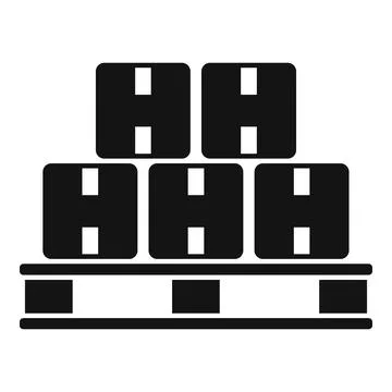 Stack of cardboard boxes sitting on wooden pallet icon Illustrazione stock