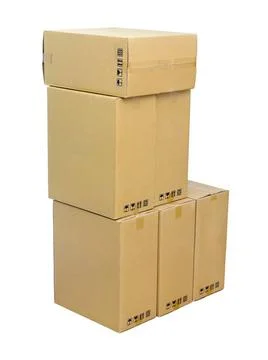 Stack of cardboard boxes stack of cardboard boxes isolated on white backgr... Foto stock