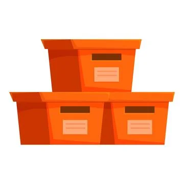 Stack of cardboard boxes staying organized for moving or storage Illustrazione stock