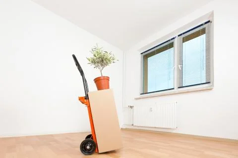 Stack of cardboard boxes on a trolley Stock Photos