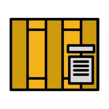 Stack of cardboard boxes on white background Stock Illustration