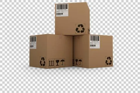 Stack of cardboard courier boxes Stock Illustration