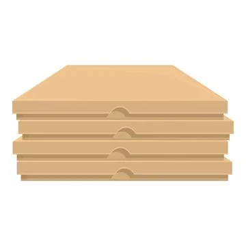 Stack of cardboard pizza boxes for delivery service Stock Illustration