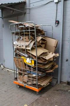 Stack of cardboard for recycling Stock Photos