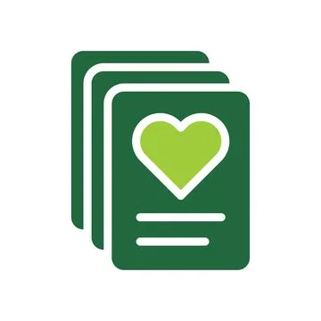 Stack of cards with a heart icon. Concept of love, affection, and appreciatio Illustrazione stock