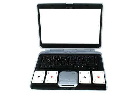 Stack of cards presenting online gambling Stock-Fotos