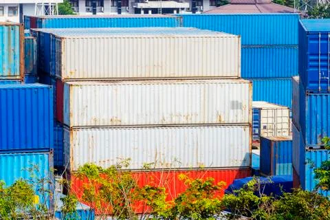Stack of cargo container 스톡 사진