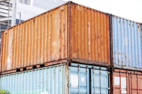 Stack of cargo container Foto stock