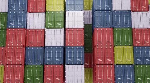 Stack of Cargo Containers at the docks Stock Illustration