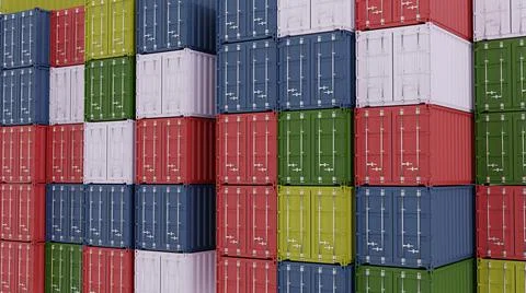 Stack of Cargo Containers at the docks Stock Illustration