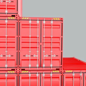 A Stack of Cargo Containers for Overseas Shipping Stock Illustration