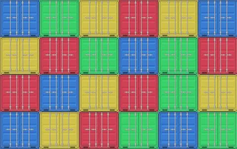 Stack of cargo ship containers , イラスト素材