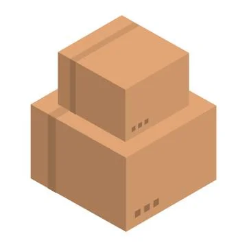 Stack of carton box icon, isometric style イラスト素材