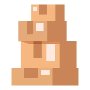 Stack of carton boxes icon cartoon vector. Storage retail Stock Illustration