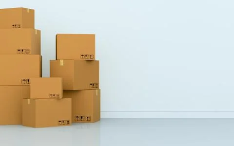 Stack of cartons Stock Illustration