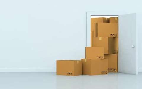 Stack of cartons Stock Illustration