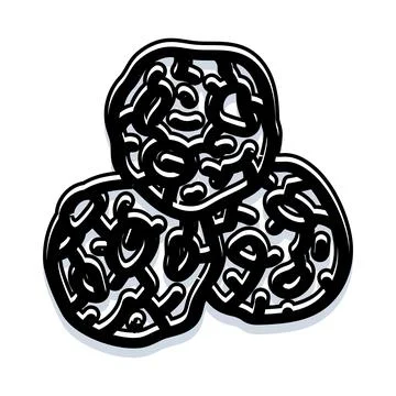 Stack of cartoon chocolate chip cookies illustration Stock Illustration
