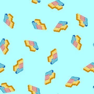 Stack cash bank coin isometric icon seamless pattern Stock Illustration