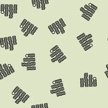 Stack cash bank coin line seamless pattern Stock Illustration