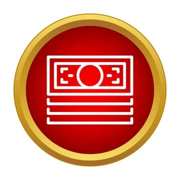 Stack of cash banknotes money finance icon Stock Illustration