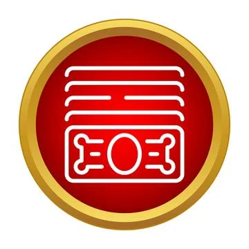 Stack of cash banknotes in red circle icon Stock Illustration