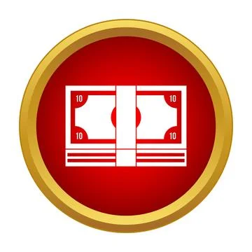 Stack of cash banknotes simple flat icon Illustrazione stock