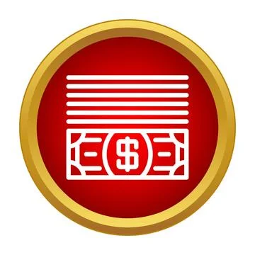 Stack of cash bills with dollar sign icon Stock Illustration