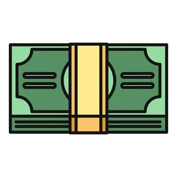Stack of cash bills representing financial wealth Stock Illustration