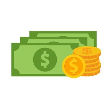 Stack of cash dollar bills. Paper money icon. Flat design. Vector illustratio Stock Illustration