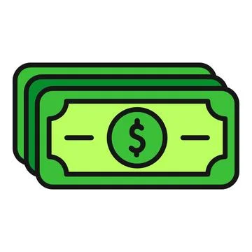 Stack of cash money bills with dollar symbol Illustrazione stock