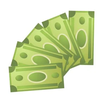 Stack of cash money isolated vector illustration Stock Illustration