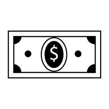 A stack of cash money or dollar bills outline icon. linear style sign, for mo Stock Illustration