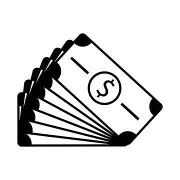 A stack of cash money or dollar bills outline icon. linear style sign, for mo Stock Illustration