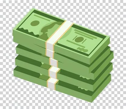 Stack of cash symbol flat style isometric illustration. eps-10 vector Stock Illustration