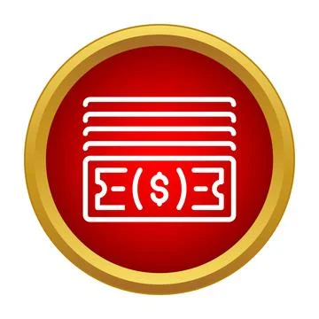 Stack of cash tickets with dollar sign icon Stock Illustration