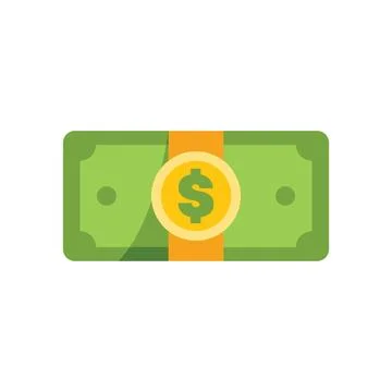 Stack of cash wrapped with gold ribbon showing dollar sign illustrating savin Stock Illustration