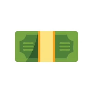 Stack of cash wrapped with yellow paper strip, finance concept Stock Illustration