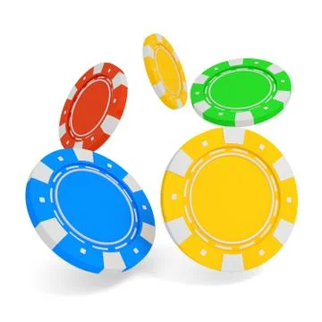 Stack of casino chip isolated on white background Stock Illustration