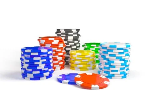 Stack of casino chip isolated on white background Stock Illustration