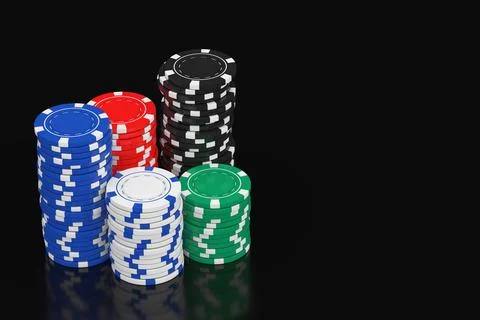 Stack of Casino Chips. 3d Rendering Stock Illustration