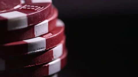 Stack of casino tokens / chips Stock Footage 54119297