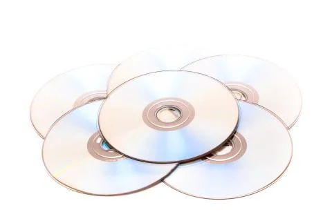 Stack of CD and DVD disc on white background Stock Photos