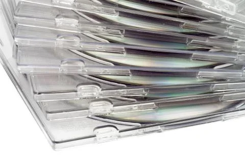 Stack of CD in Boxes Stockfoto's