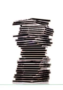 Stack of CD cases Foto stock