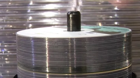 Stack cd-dvd  Stock Footage 1105136