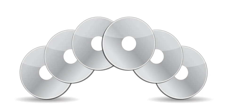 Stack of cd / dvds illustration design over white Stock Illustration