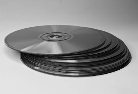 Stack of CDs and DVDs Stock Photos